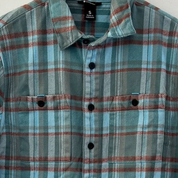 Cotopaxi Men's Mero Organic Flannel Button-Down Amber Plaid Shirt Sz Sm - Picture 2 of 7